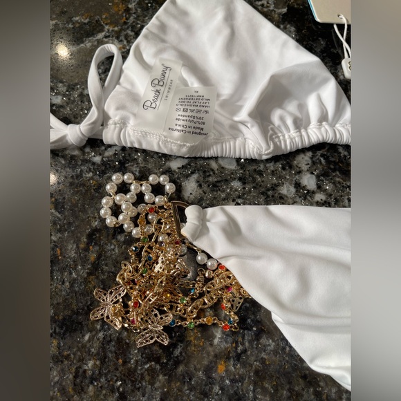NWT beach bunny triangle bikini XL top/S skimpy bottoms, Bridal set - Picture 7 of 16